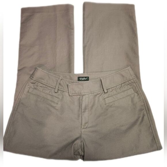 Eddie Bauer Blakely Fit, 96% cotton, wide leg, flat front chino khaki pants, 10S - Picture 2 of 11